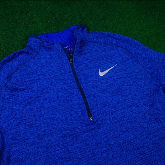 Nike DRI-FIT Textured Heather Blue ¼ Zip - Picture 4 of 4